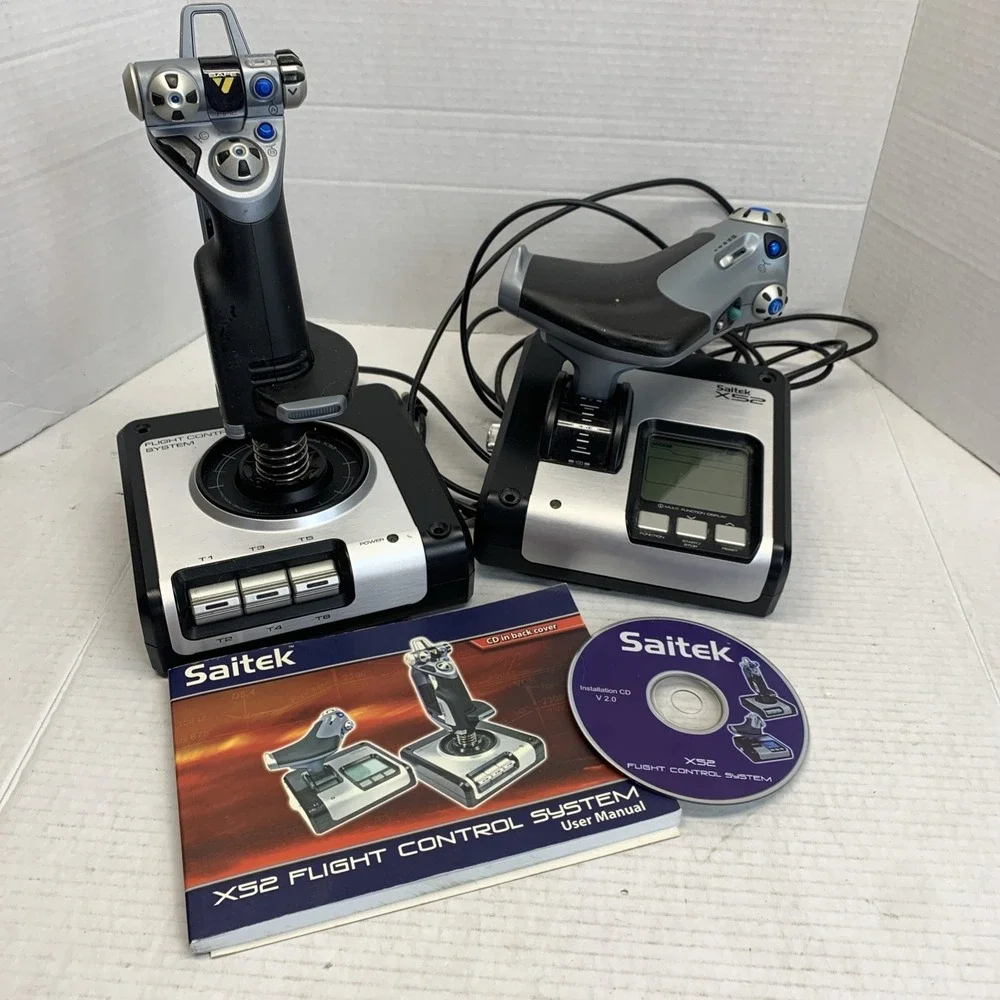 Logitech Saitek X52 Pro Flight Control System Throttle and Stick Simulation VGC